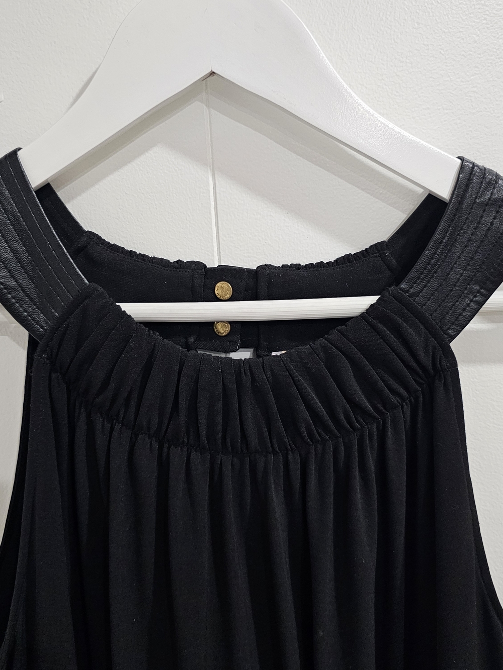 Calvin Klein Black White Colorblock Blouse HalterTop L Old Money Party Luxury - Picture 4 of 12